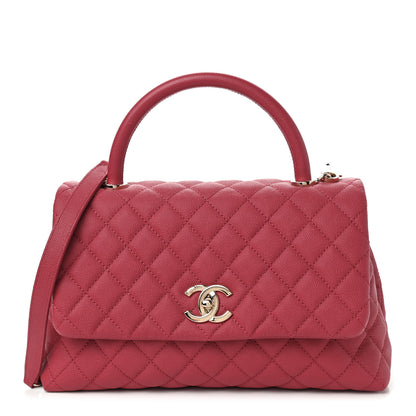 Chanel Caviar Quilted Small Coco Handle Flap Fuchsia 1 of 9