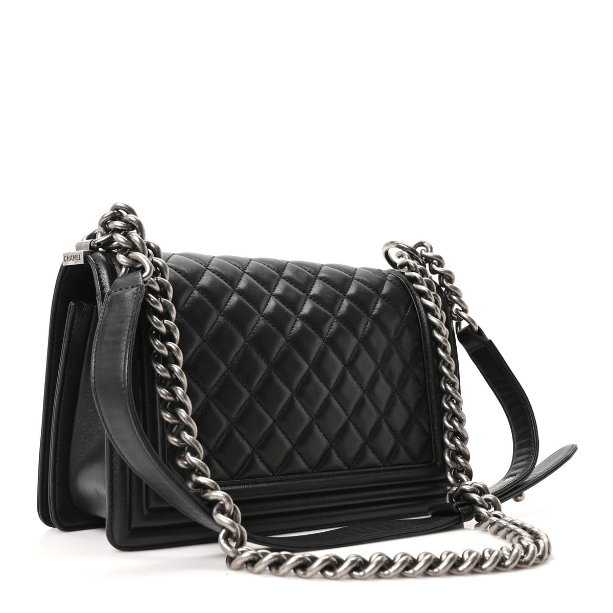 Chanel Lambskin Quilted Medium Boy Flap Black 3 of 10