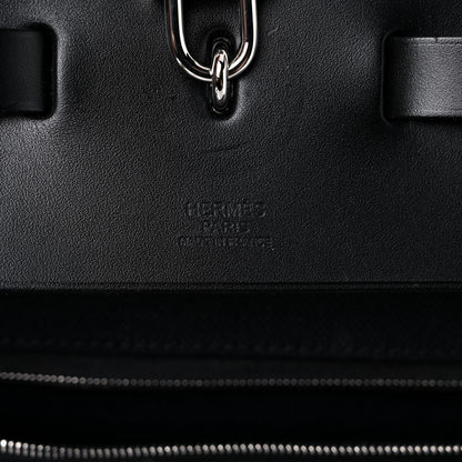 Hermes Military Toile Vache Hunter Herbag Zip Retourne Cabine Bag Black 5 of 8