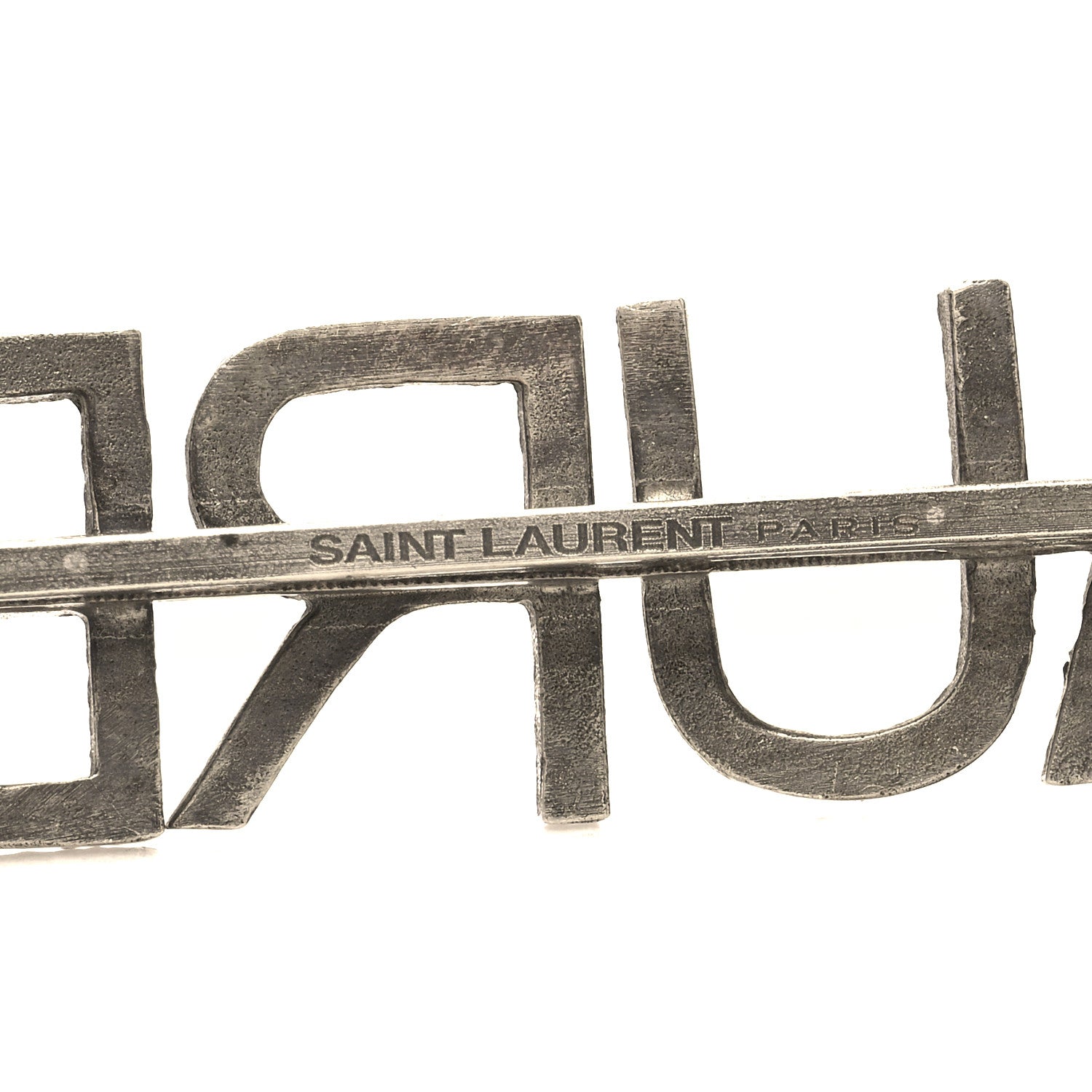 Saint Laurent Crystal Logo Hair Clips Silver 5 of 6