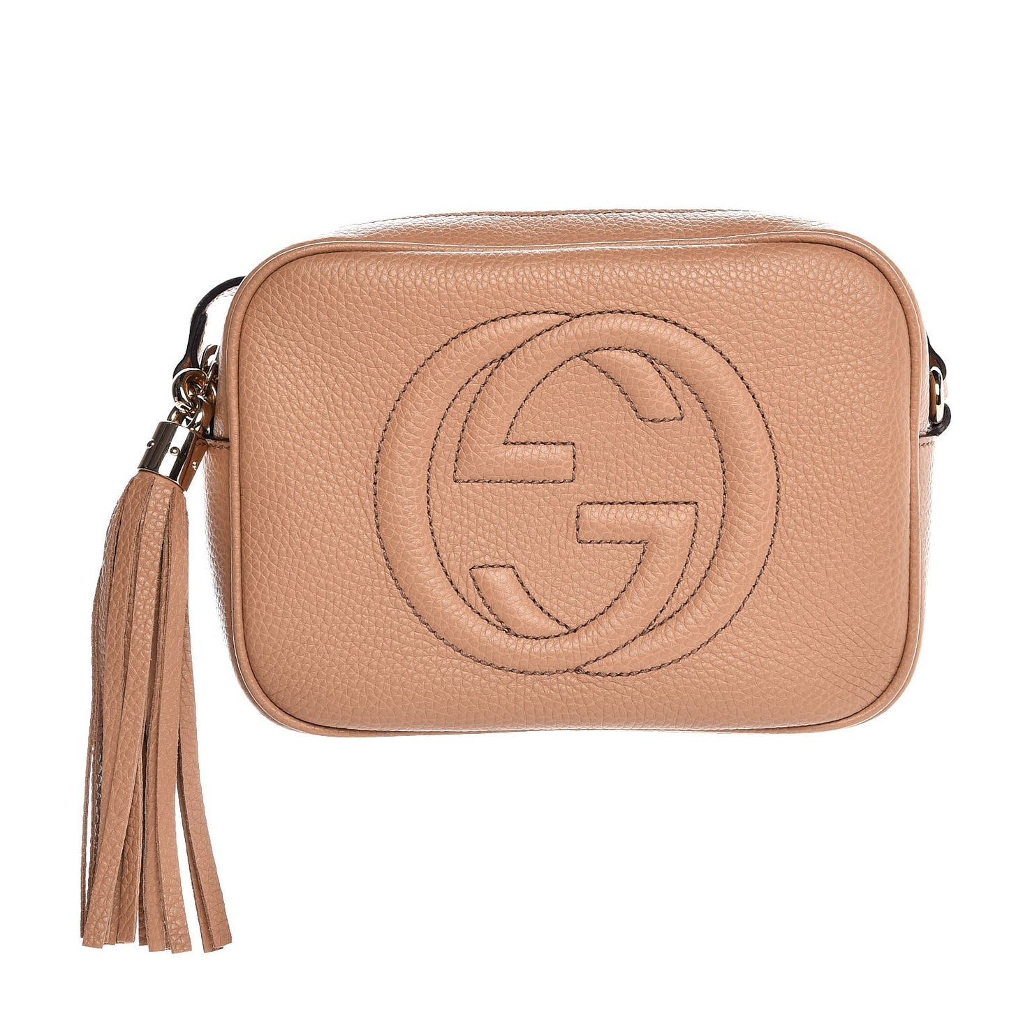 Pebbled Calfskin Small Soho Disco Bag Rose Beige