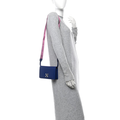 Off-White Calfskin Jitney 0.5 Crossbody Bag Blue 2 of 12