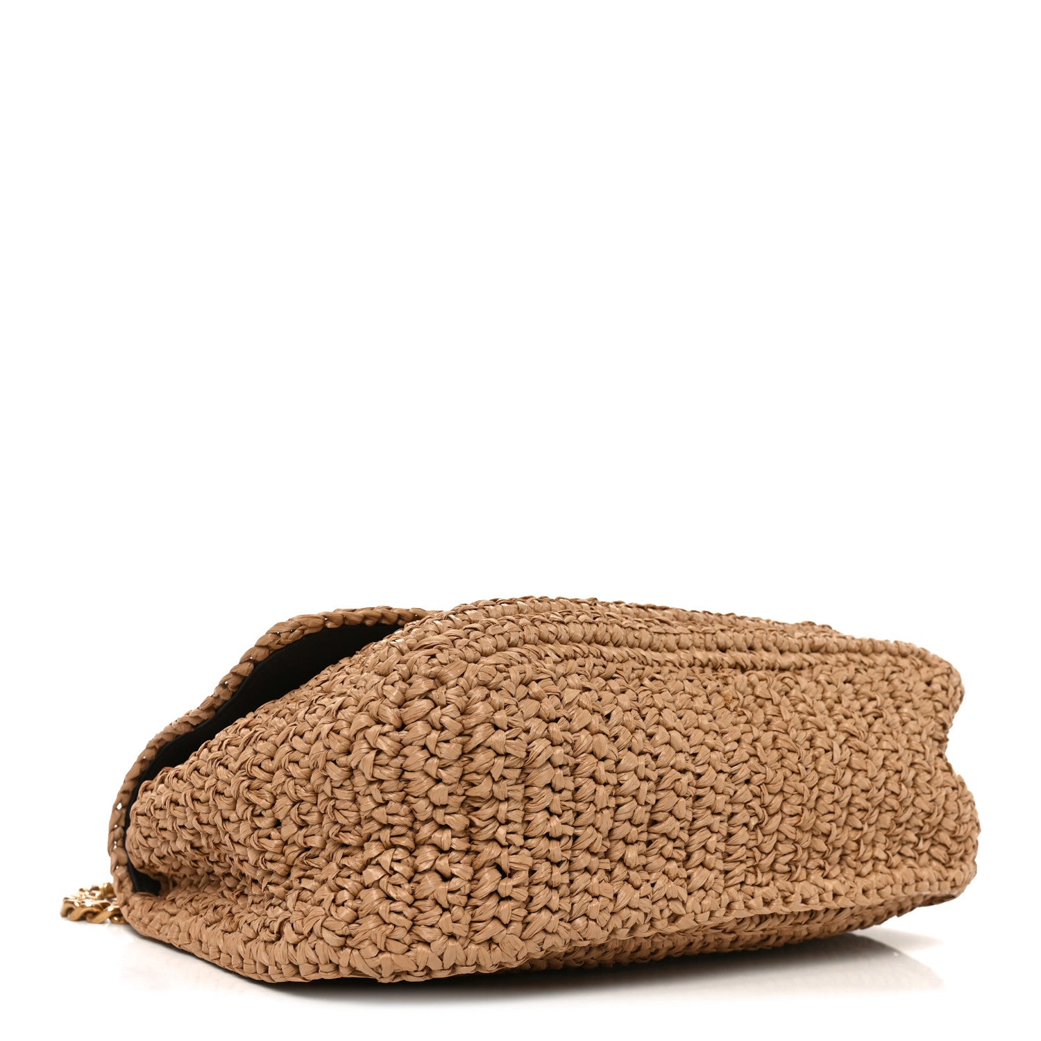 Saint Laurent Raffia Calfskin Monogram Medium Niki Chain Satchel Natural 4 of 10