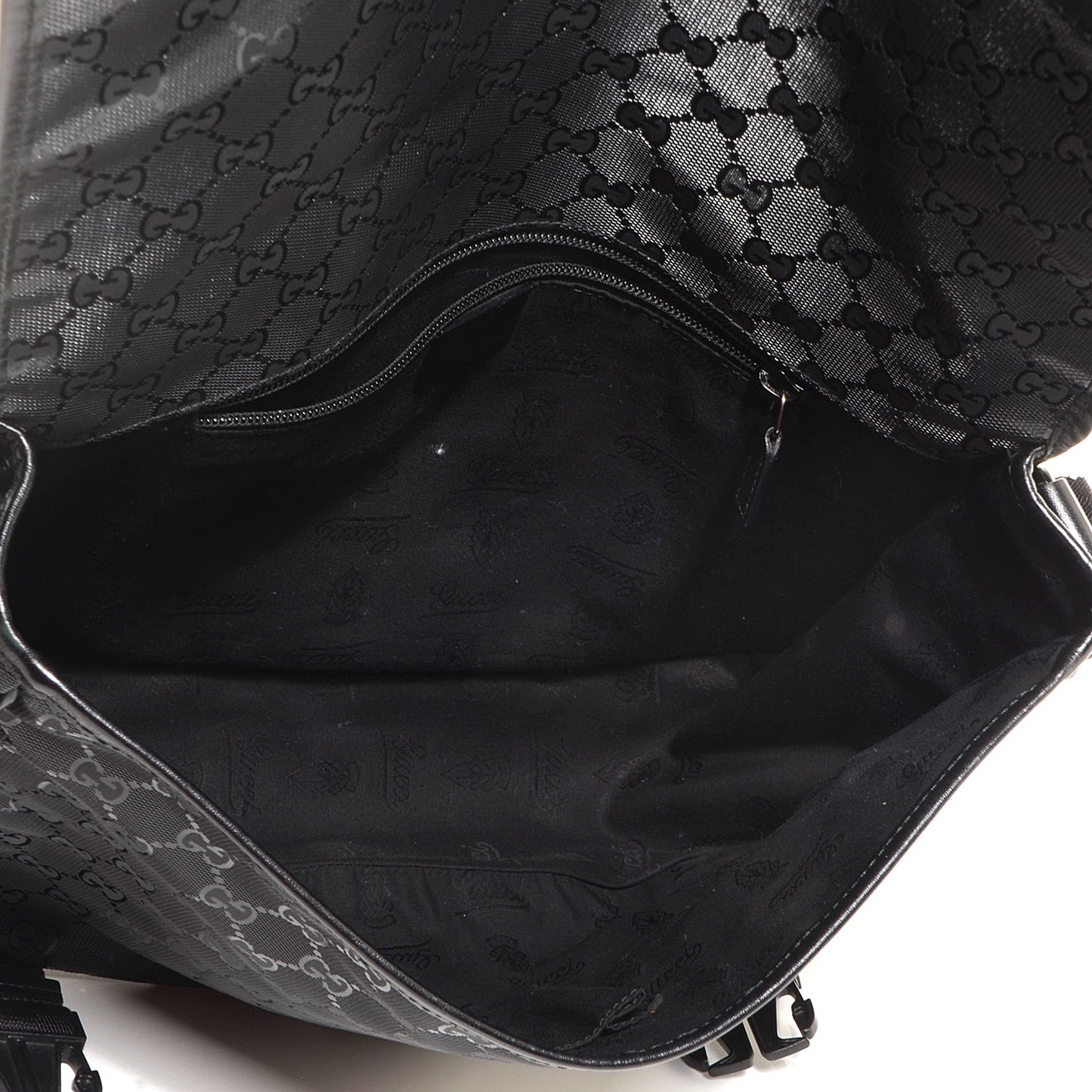 Imprime Monogram Medium Double Buckle Flap Messenger Bag Black