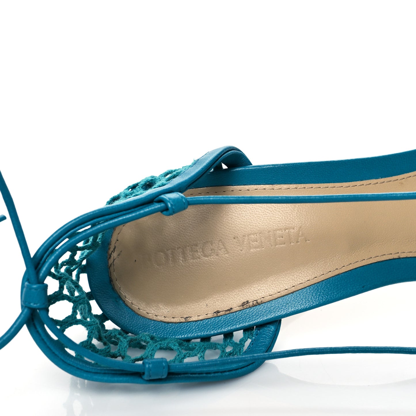 Mesh Nappa Stretch Ankle Tie 90mm Sandals 39.5 Blaster