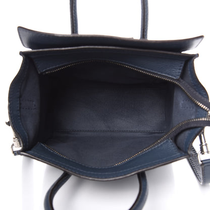 Celine Drummed Calfskin Nano Luggage Orage 5 of 17