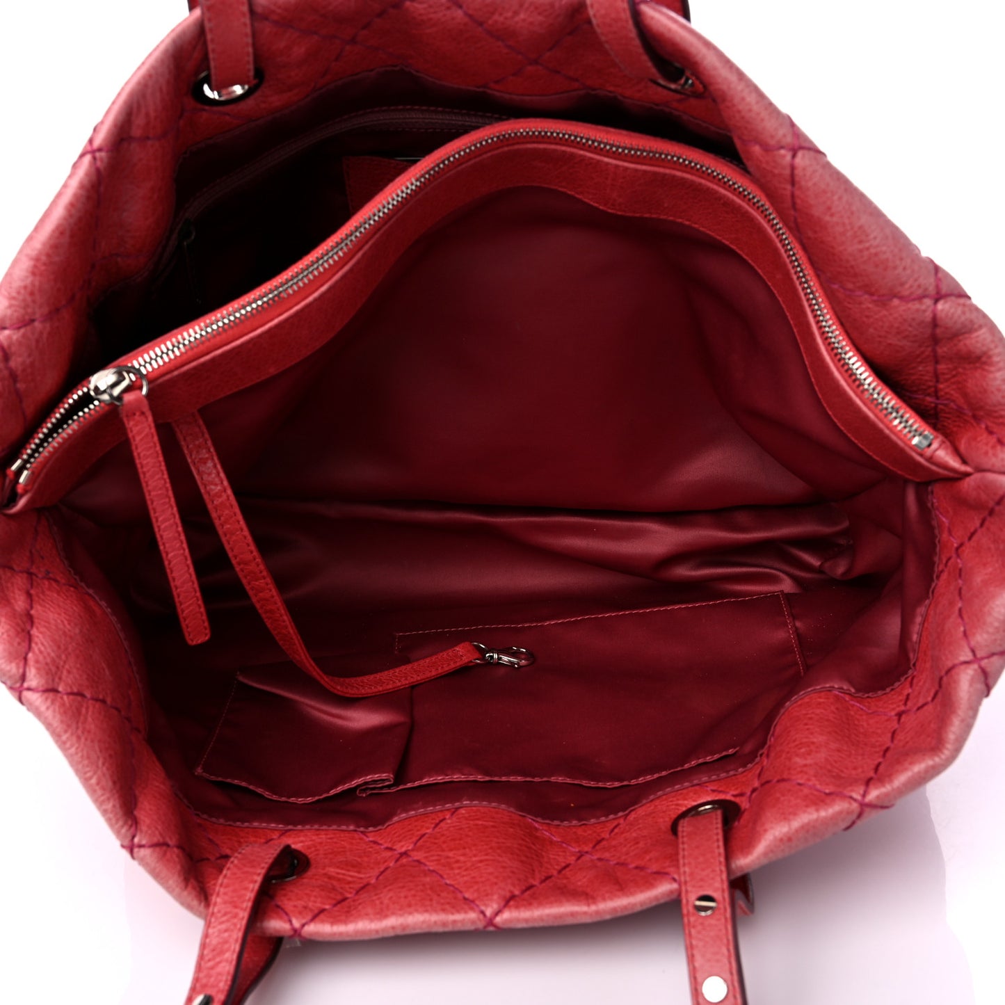 Glazed Calfskin Large On The Road Tote Pink