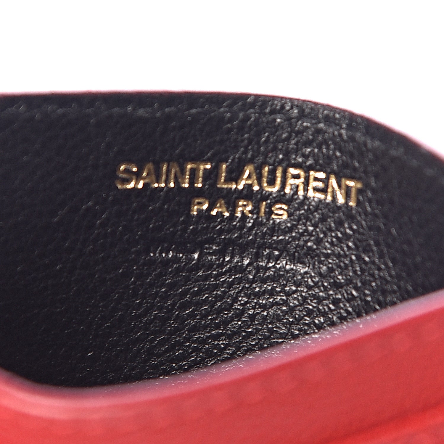 Saint Laurent Grain De Poudre Matelasse Chevron Monogram Credit Card Case New Red 6 of 8