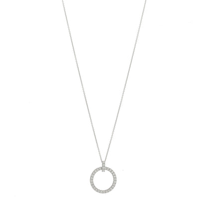 Roberto Coin 18K White Gold Diamond Circle Pendant Necklace 1 of 5