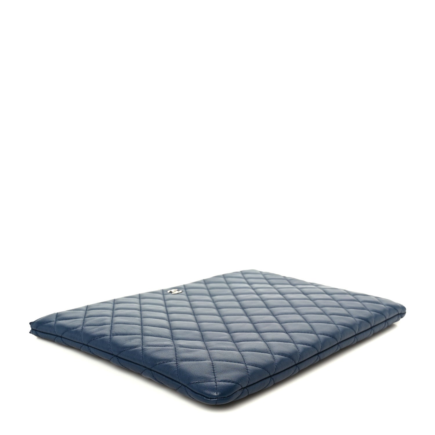 Chanel Lambskin Quilted Large Cosmetic Case Navy 4 of 8