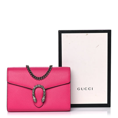 Gucci Dollar Calfskin Crystal Mini Dionysus Chain Wallet Box Pink 12 of 12