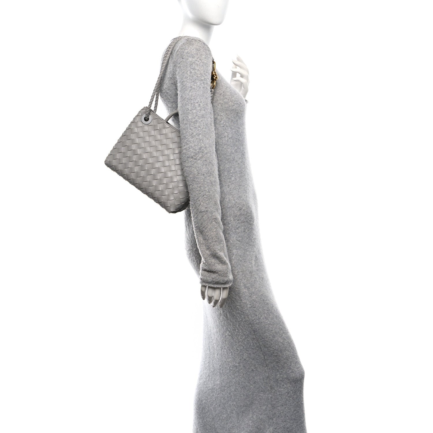 Bottega Veneta Nappa Intrecciato Small Andiamo Shoulder Bag Sterling 2 of 9