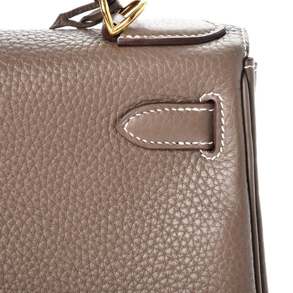 Hermes Taurillon Clemence Kelly Retourne 28 Etoupe 31 of 37