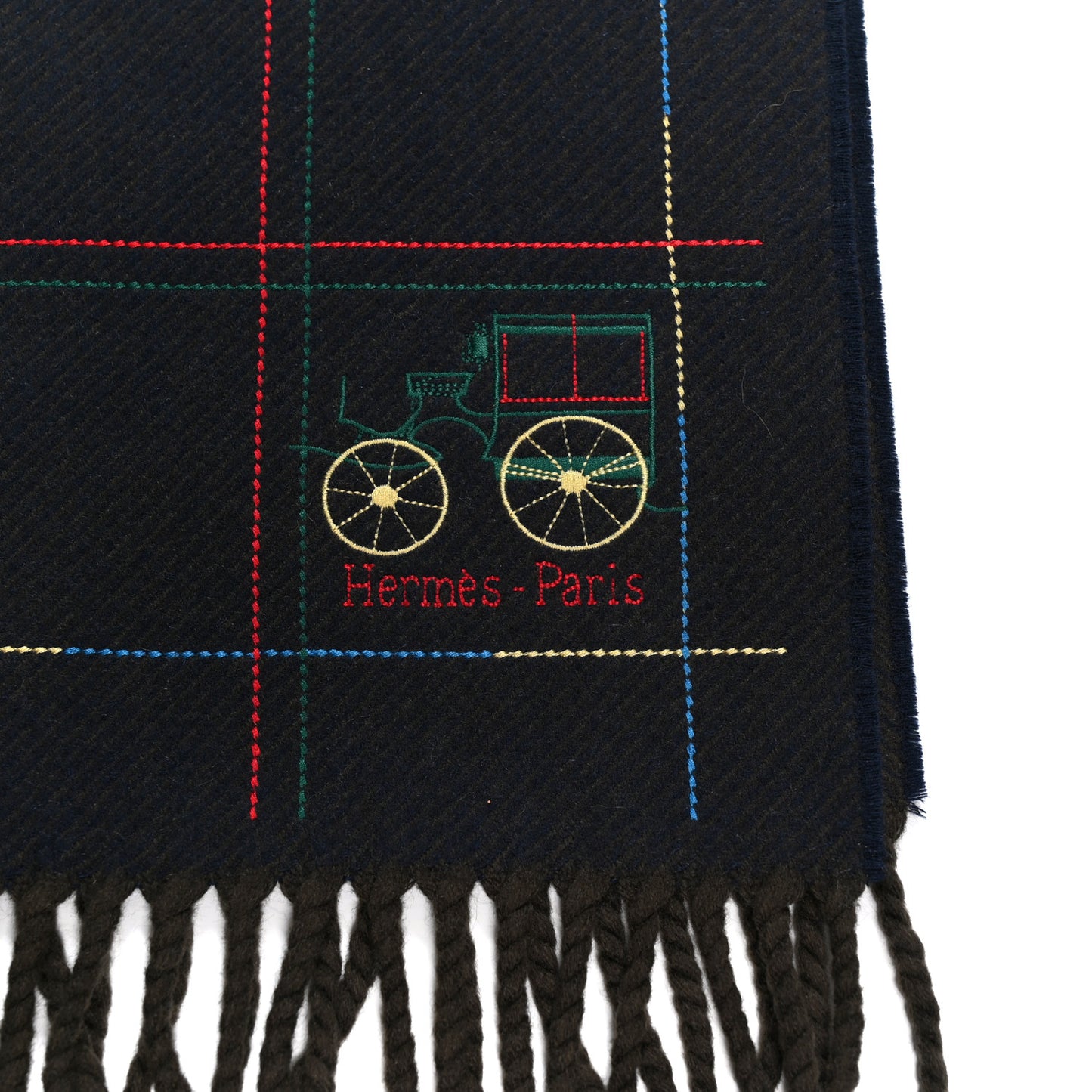 Cashmere Fringe A Toute Brodee Scarf Bleu