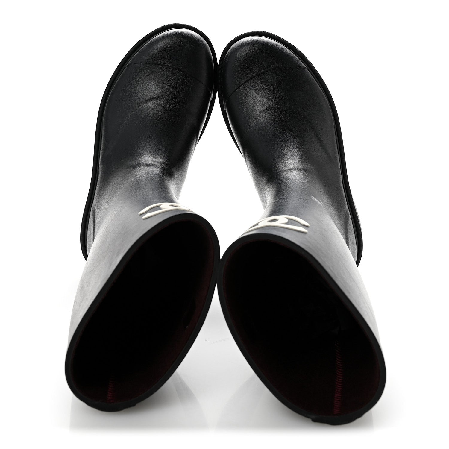 Chanel Caoutchouk CC High Boots 37 Black 2 of 10