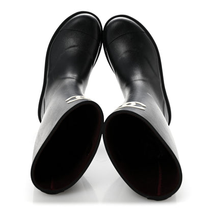 Chanel Caoutchouk CC High Boots 37 Black 2 of 10