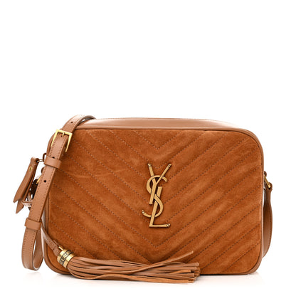 Saint Laurent Suede Matelasse Monogram Lou Camera Bag Cinnamon 1 of 10