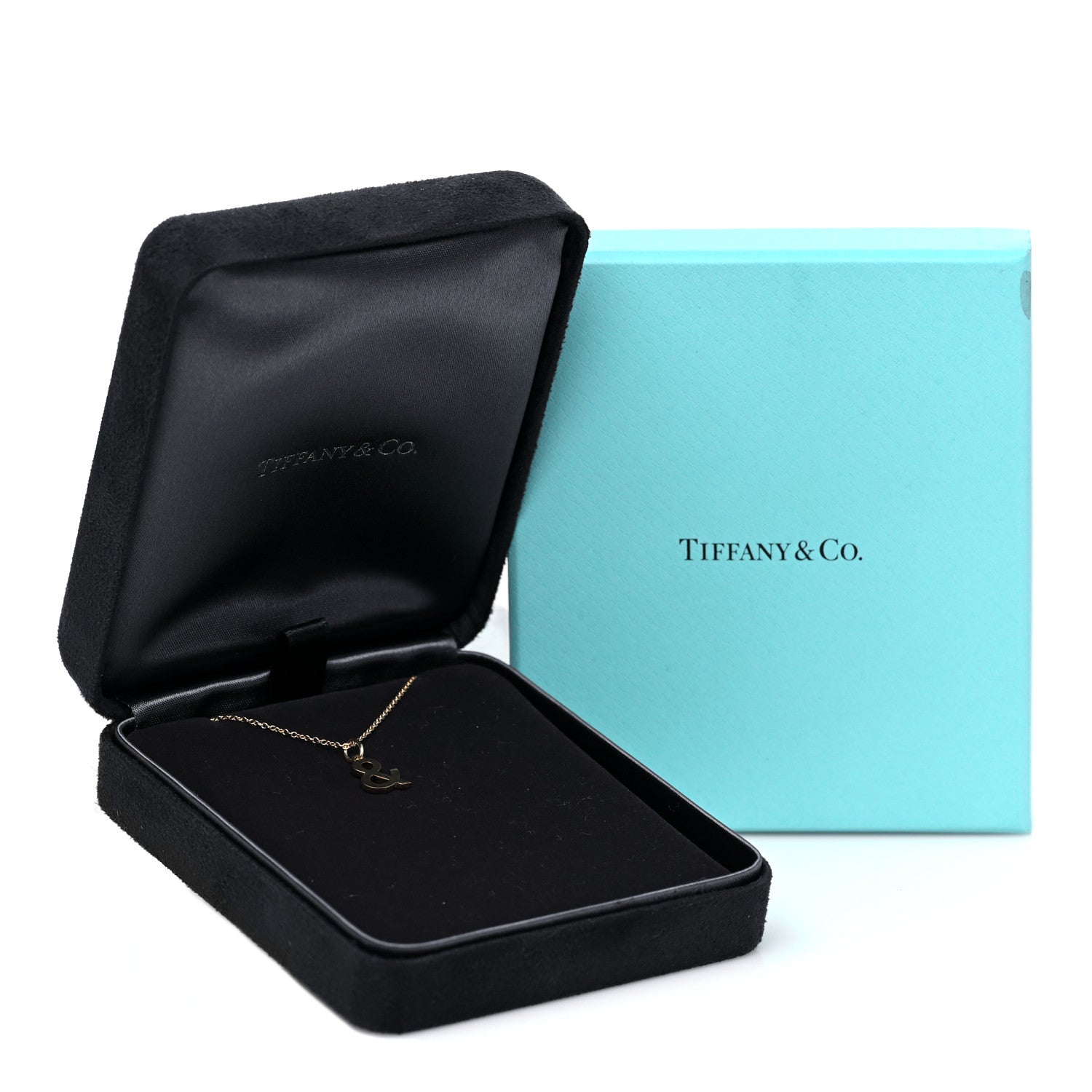 Tiffany 18K Yellow Gold Ampersand Pendant Necklace 6 of 6