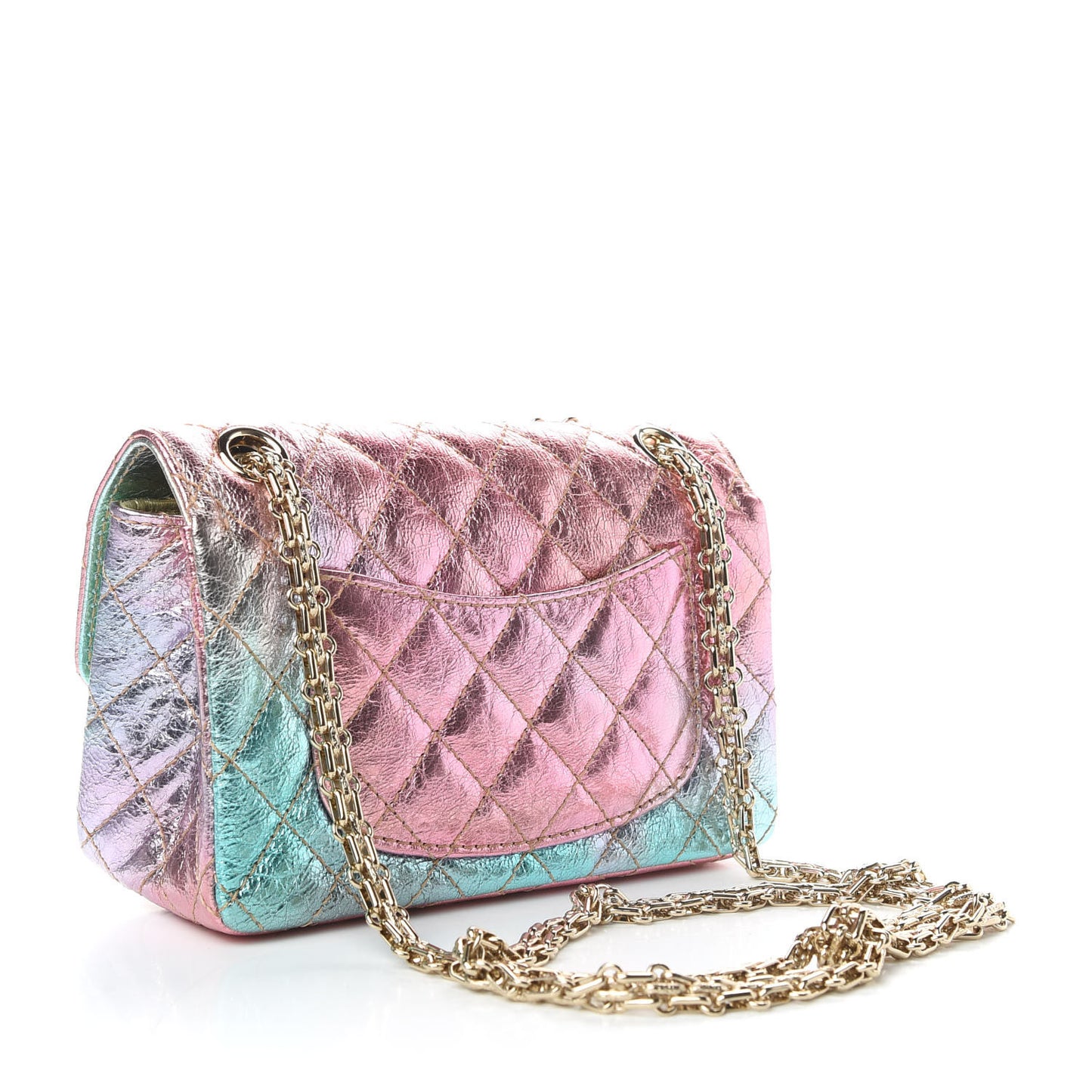 Metallic Goatskin Quilted Mini 2.55 Reissue Flap Multicolor