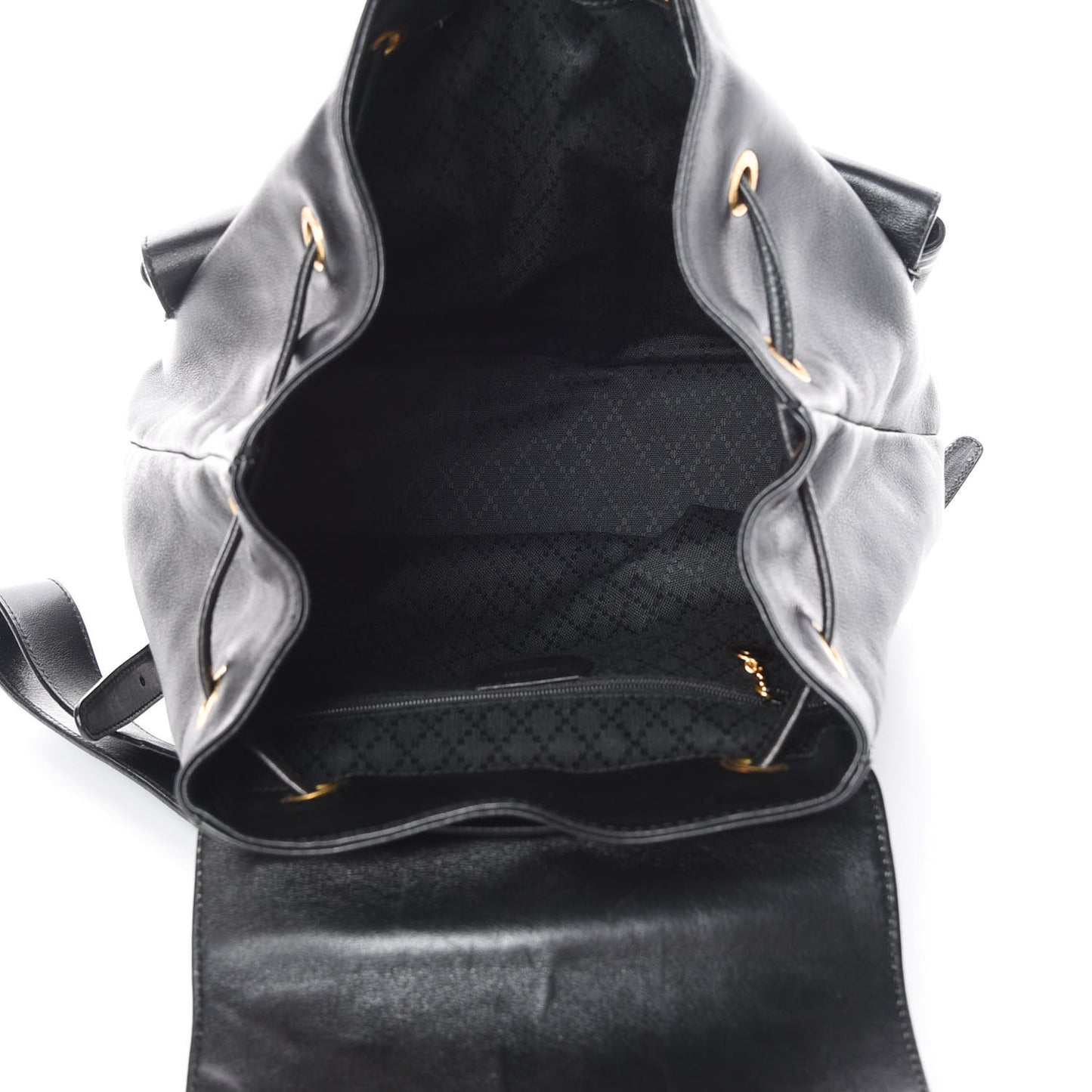 Calfskin Bamboo Backpack Black