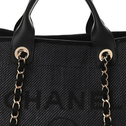 Chanel Mixed Fibers Calfskin Medium Deauville Tote Black 7 of 9
