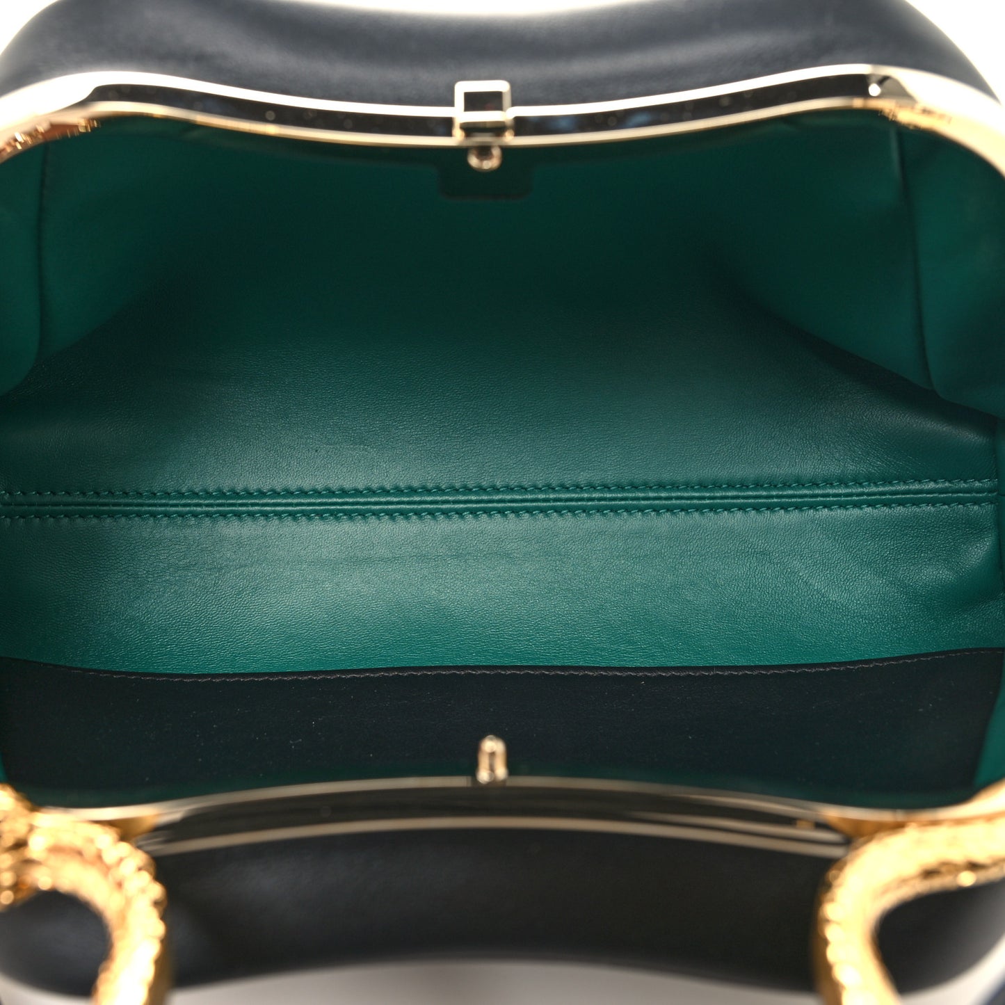 Soft Calfskin Serpentine Top Handle Bag Black