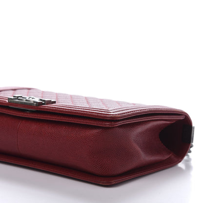 Chanel Caviar Quilted New Medium Boy Flap Dark Red 7 of 14