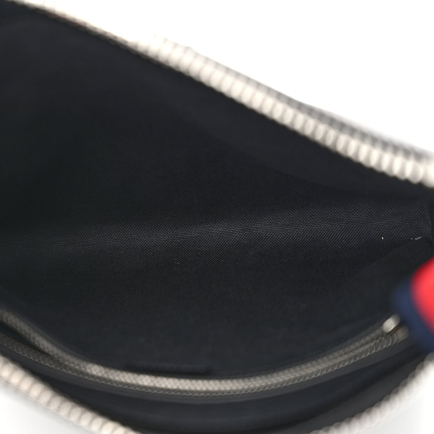 GG Supreme Monogram Appia Calfskin Web Flat Messenger Bag Black Grey