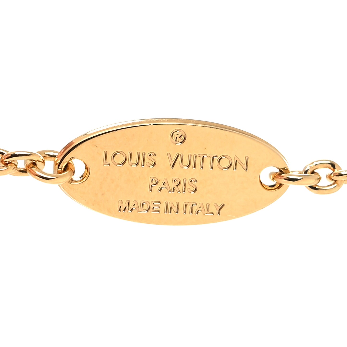 Metal Crystal LV Iconic Necklace Gold