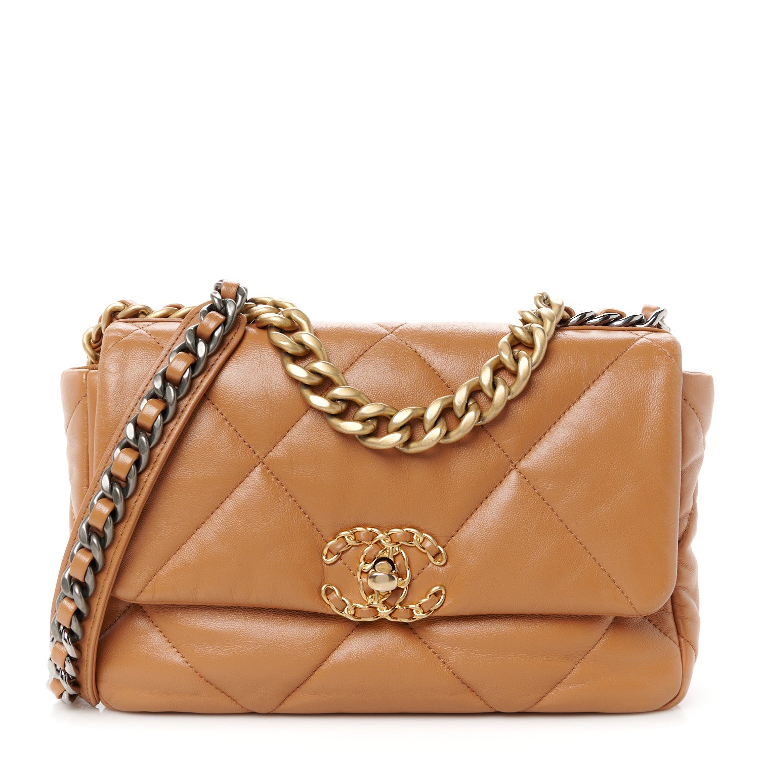 Chanel Lambskin Quilted Medium Chanel 19 Flap Brown 1 of 10