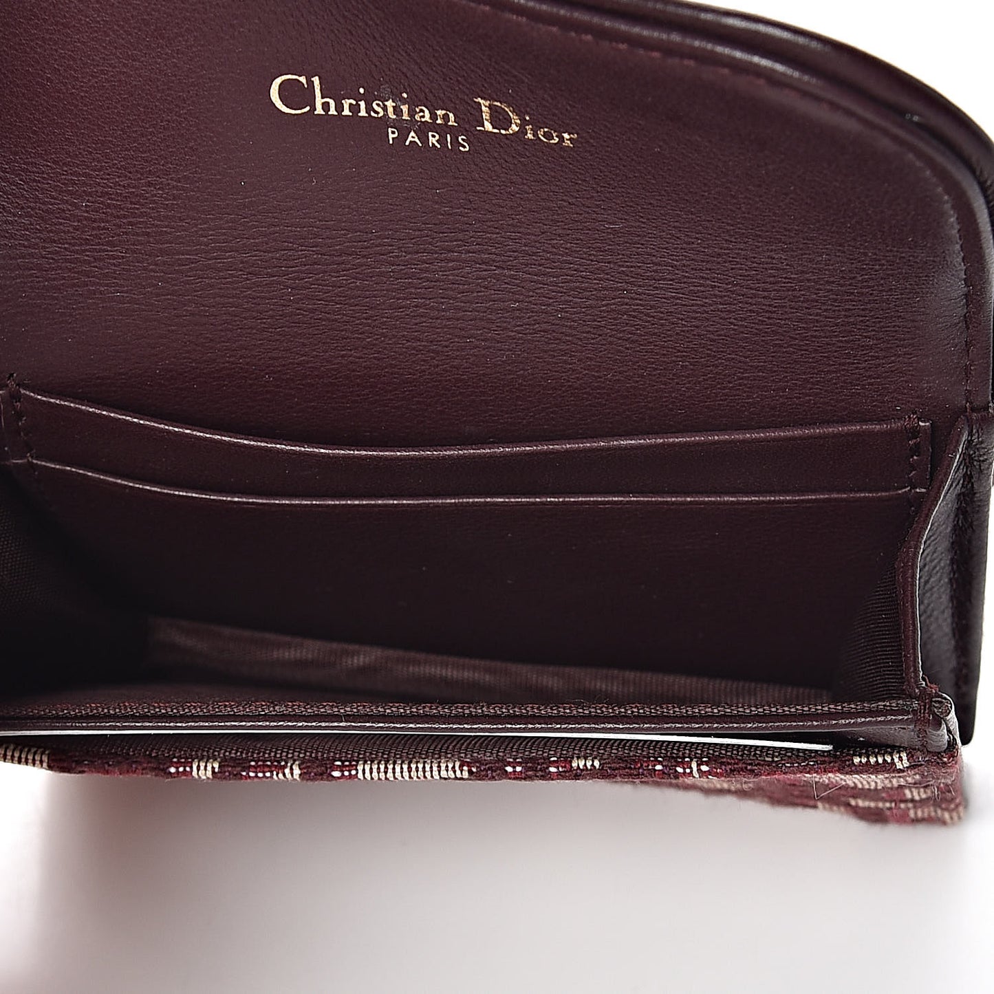 Oblique Saddle Card Holder Bordeaux