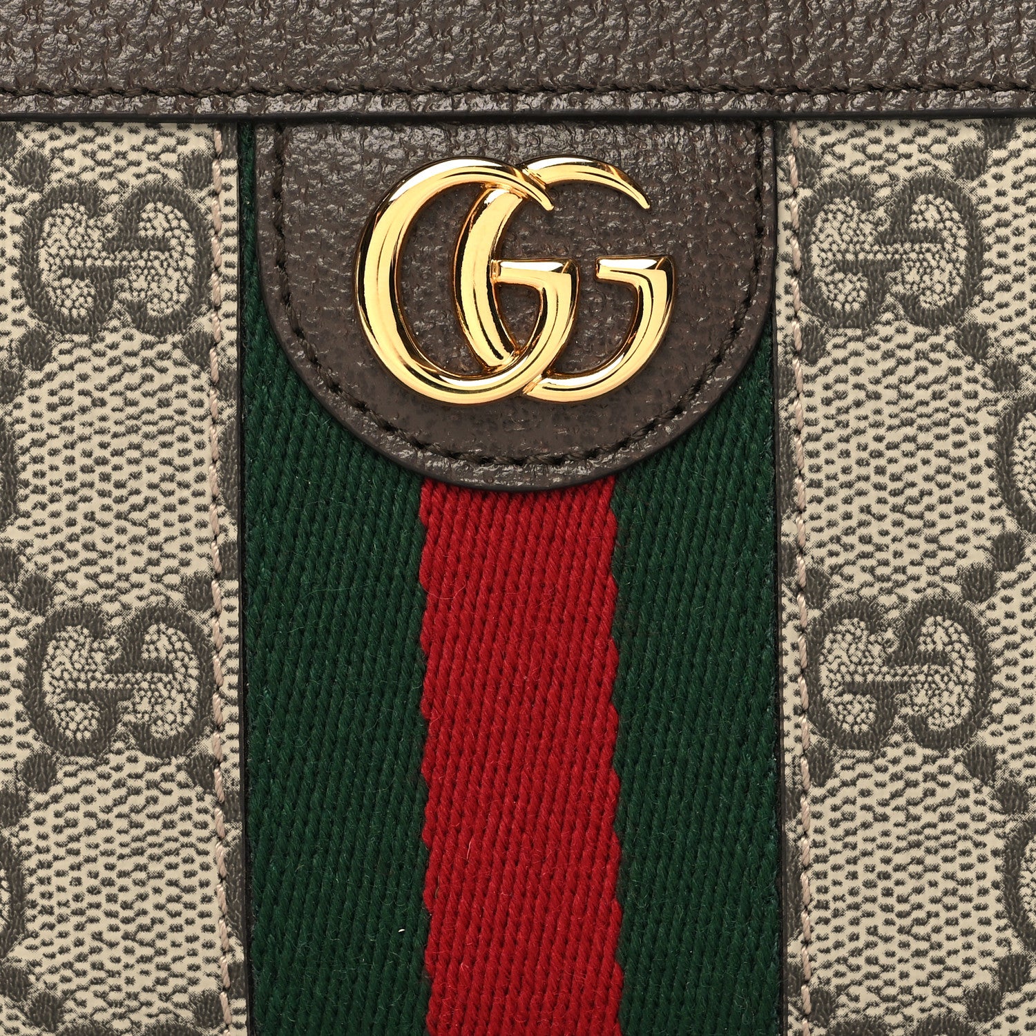 Gucci GG Supreme Monogram Web Ophidia Zip Around Wallet Brown 8 of 9