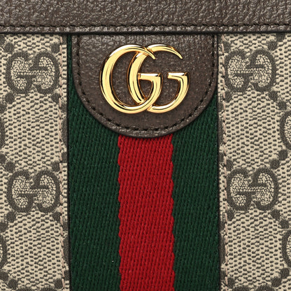 Gucci GG Supreme Monogram Web Ophidia Zip Around Wallet Brown 8 of 9