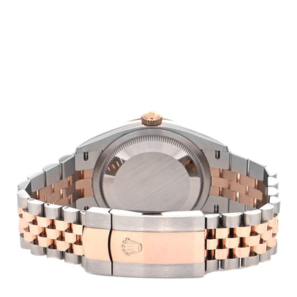 Rolex Stainless Steel 18K Everose Gold Diamond 36mm Oyster Perpetual Datejust Watch Slate Roman 126231 3 of 5