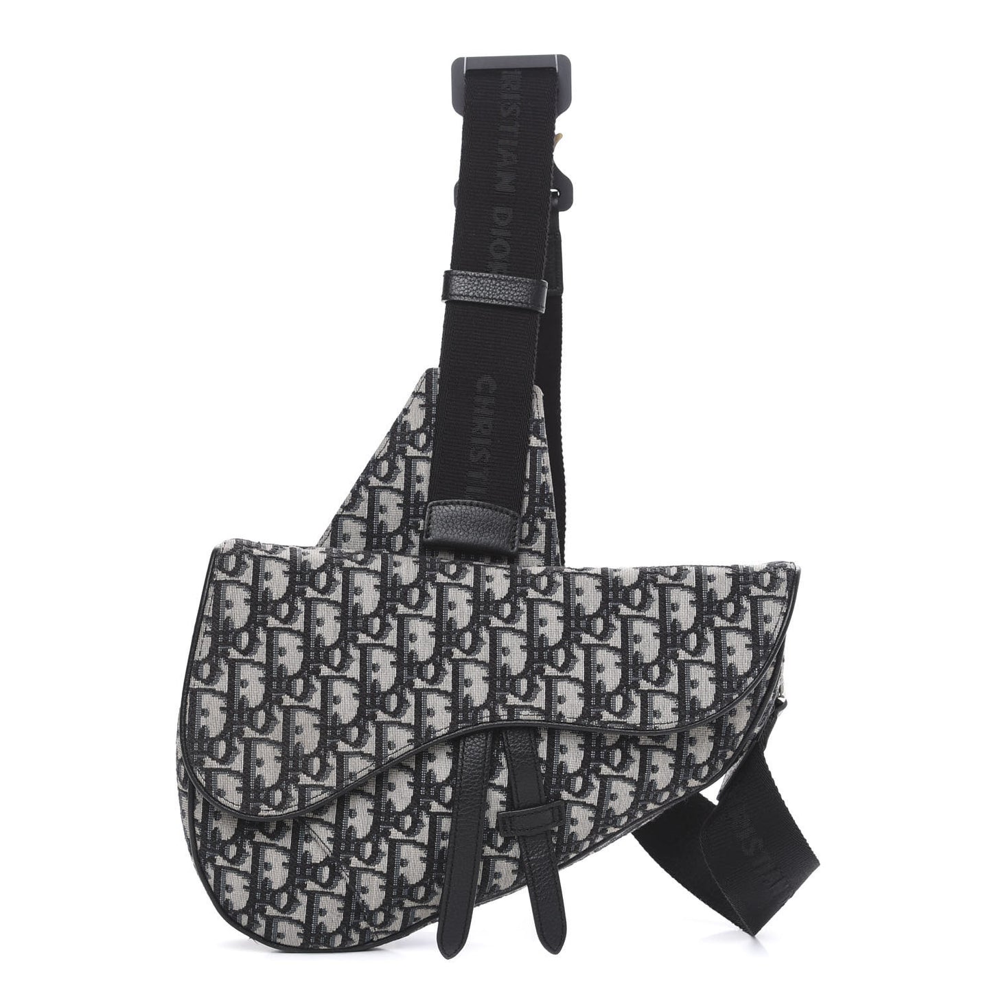 Oblique Mens Saddle Bag Black