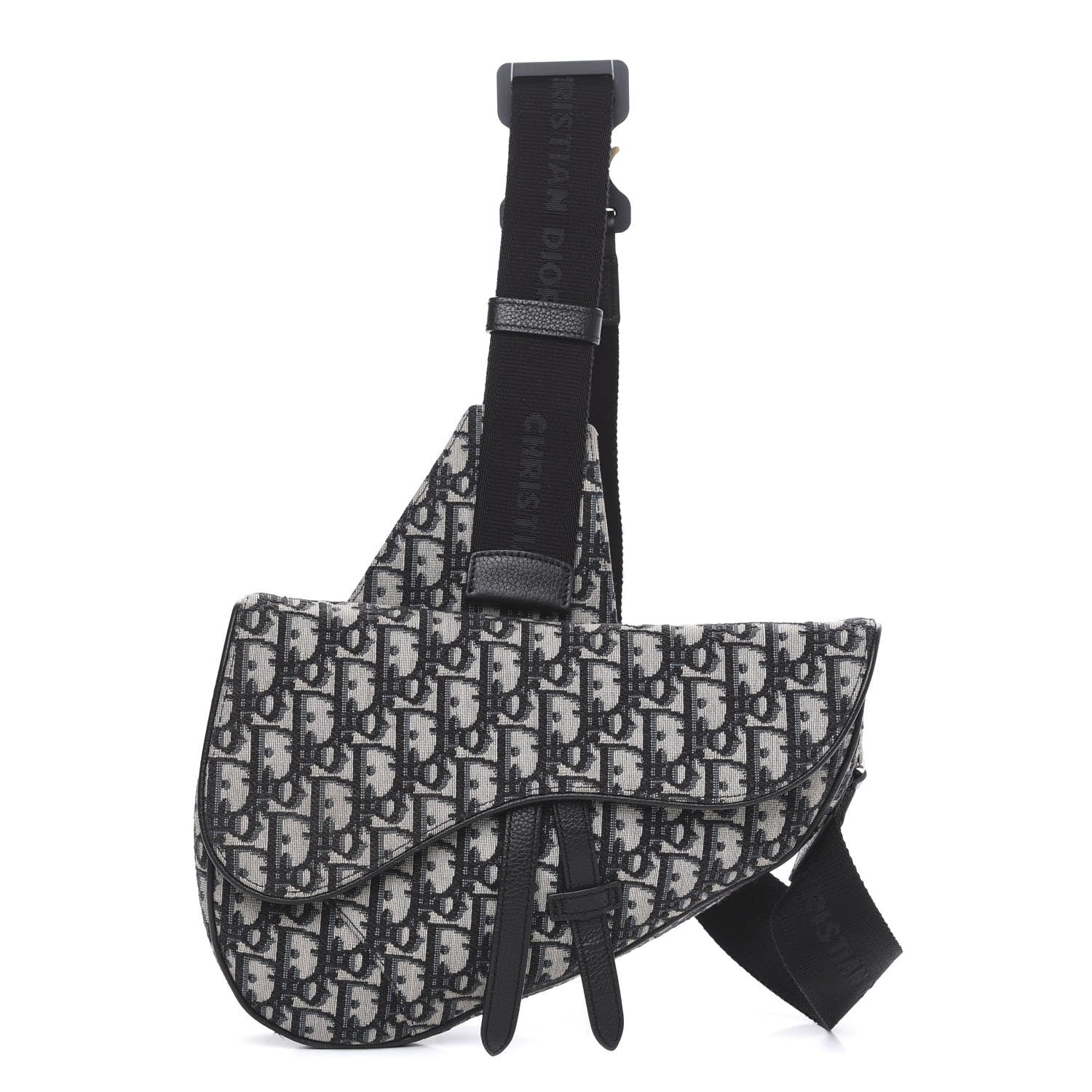 Christian Dior Oblique Mens Saddle Bag Black 1 of 9