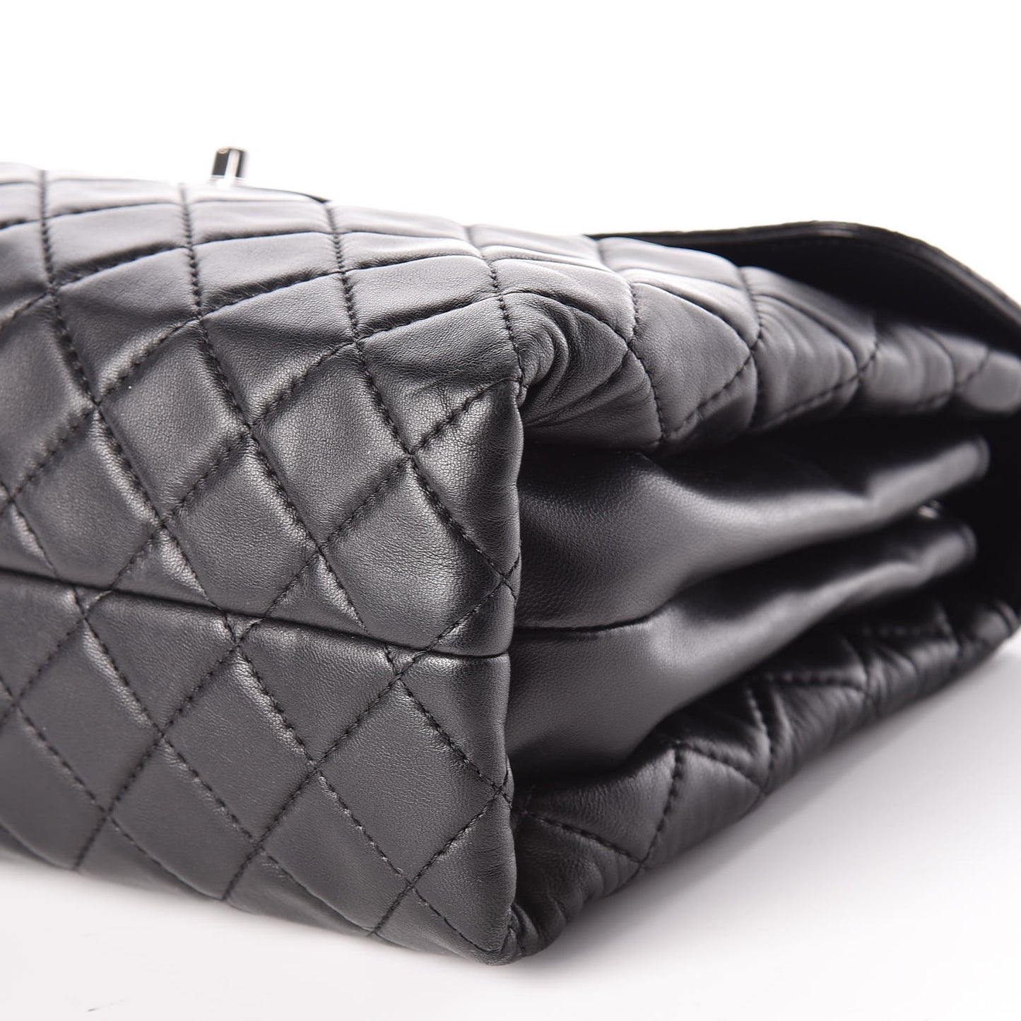 Lambskin Quilted Jumbo by 4 Flap Black