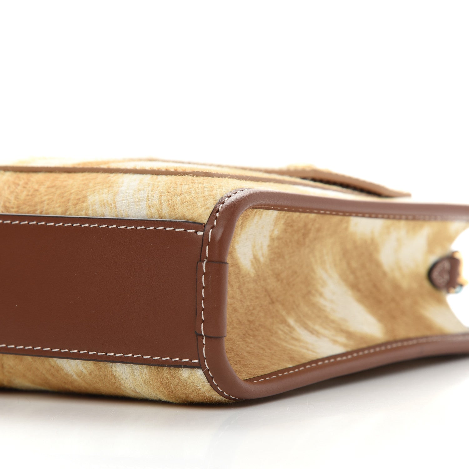 Burberry Calf Hair Deer Print Mini Pocket Bag Beige 6 of 8