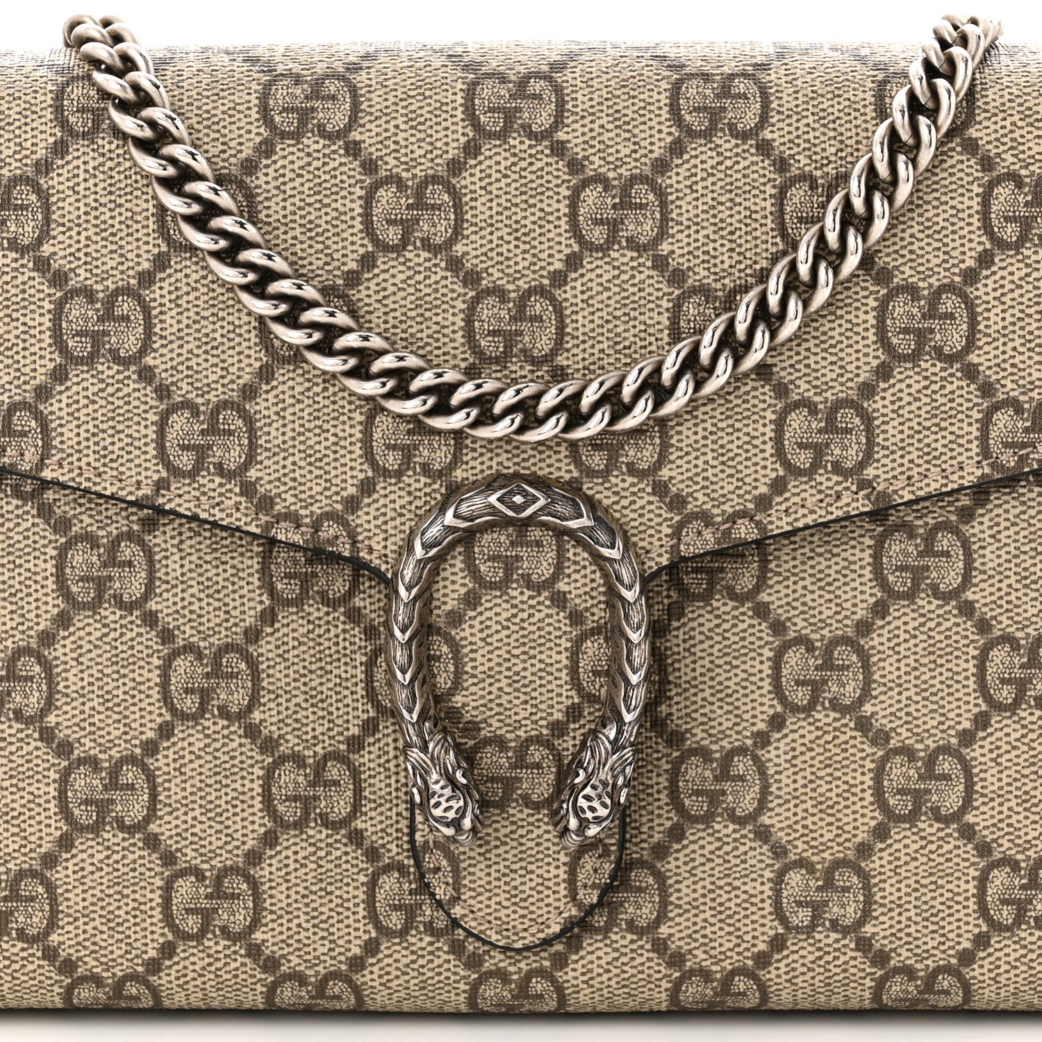 Gucci GG Supreme Monogram Mini Dionysus Chain Wallet Beige Black 8 of 11