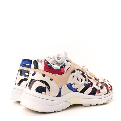 Chanel Satin Suede CC Graffiti Print Sneakers 41 Multicolor 5 of 10