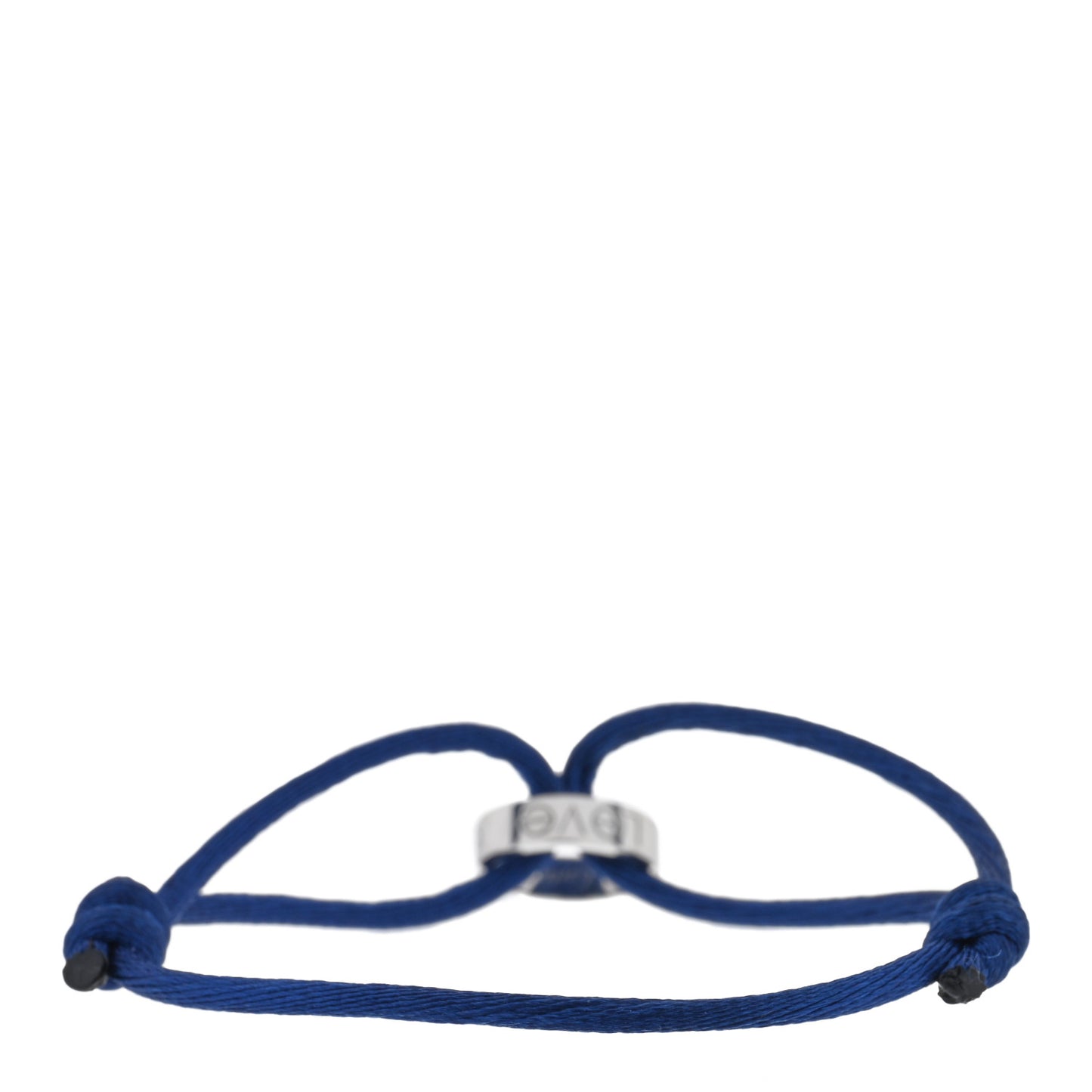 18k White Gold Charity LOVE Adjustable Cord Bracelet Navy Blue