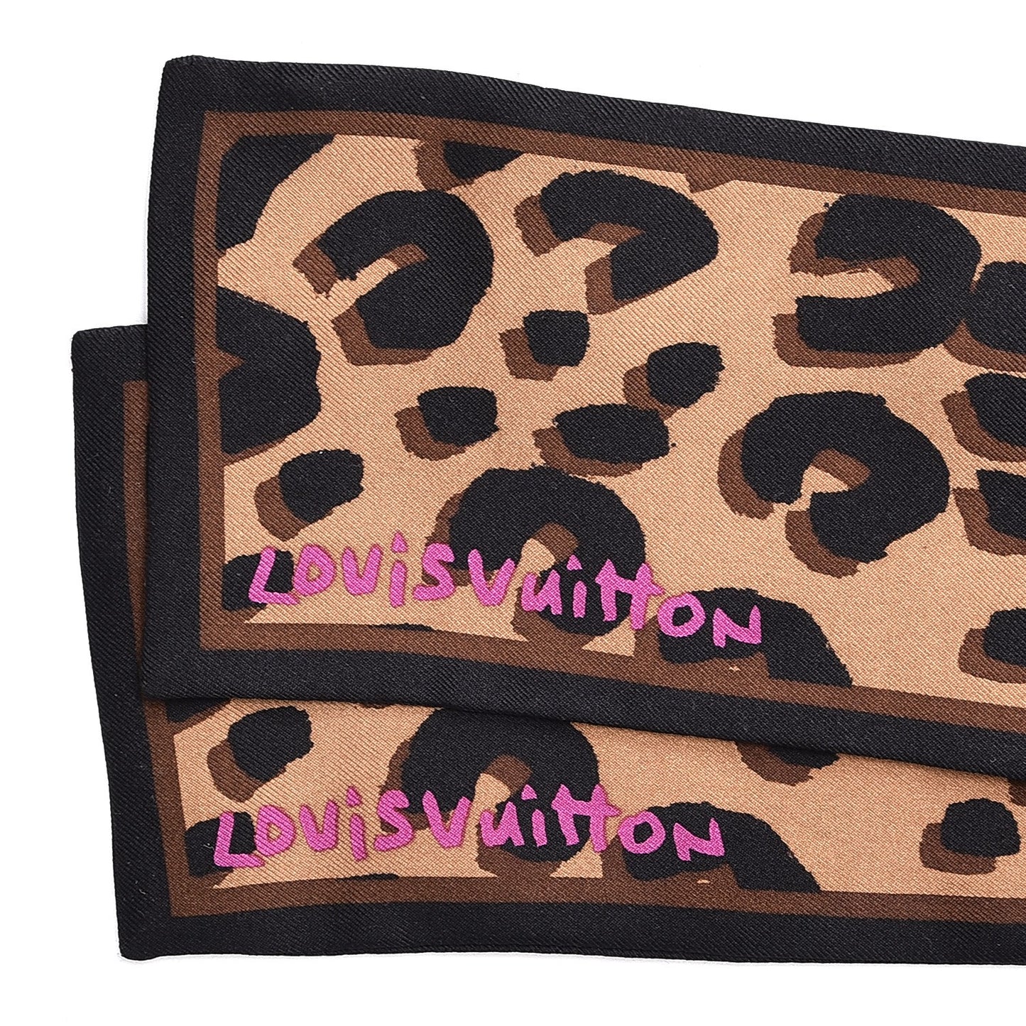 Silk Leopard Bandeau Scarf Marron