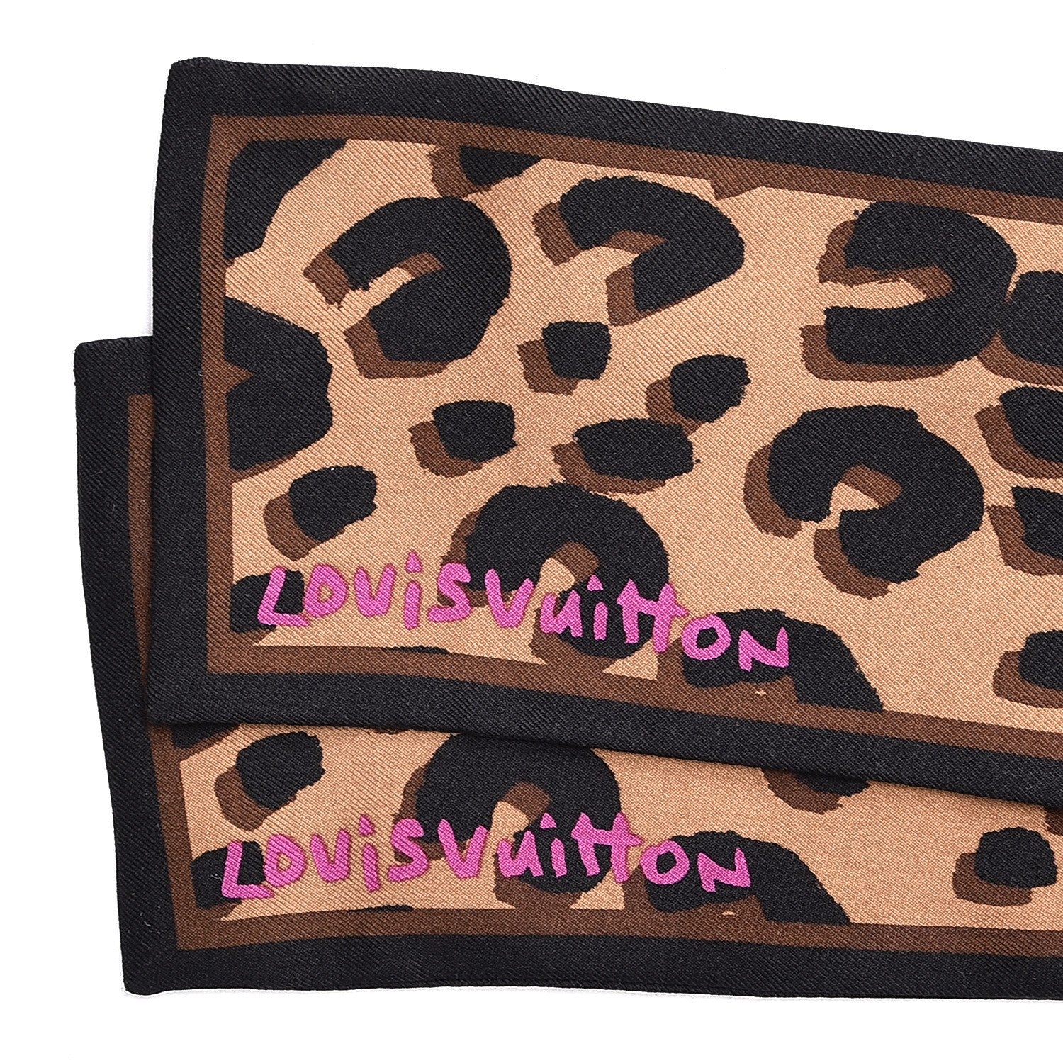 Louis Vuitton Silk Leopard Bandeau Scarf Marron 4 of 4