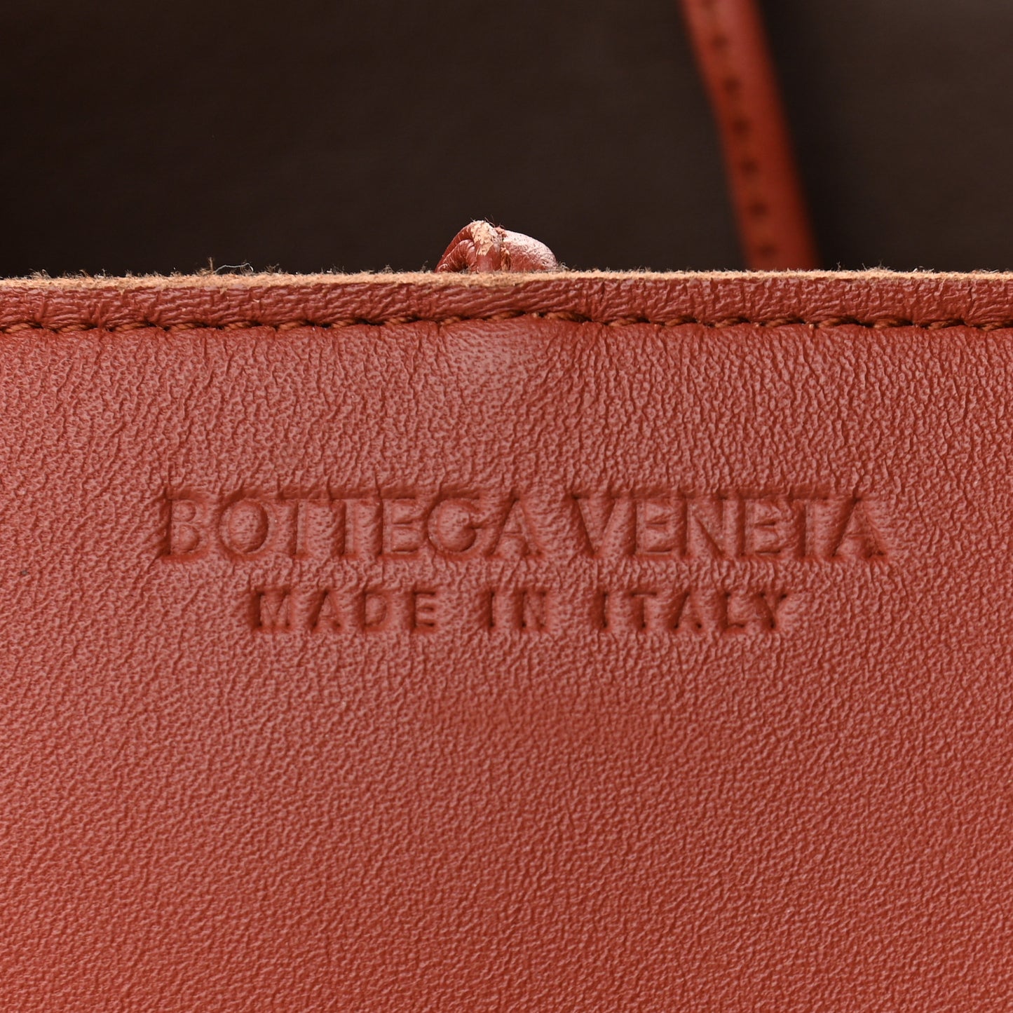 Nappa Maxi Intrecciato Medium Arco Tote Rust