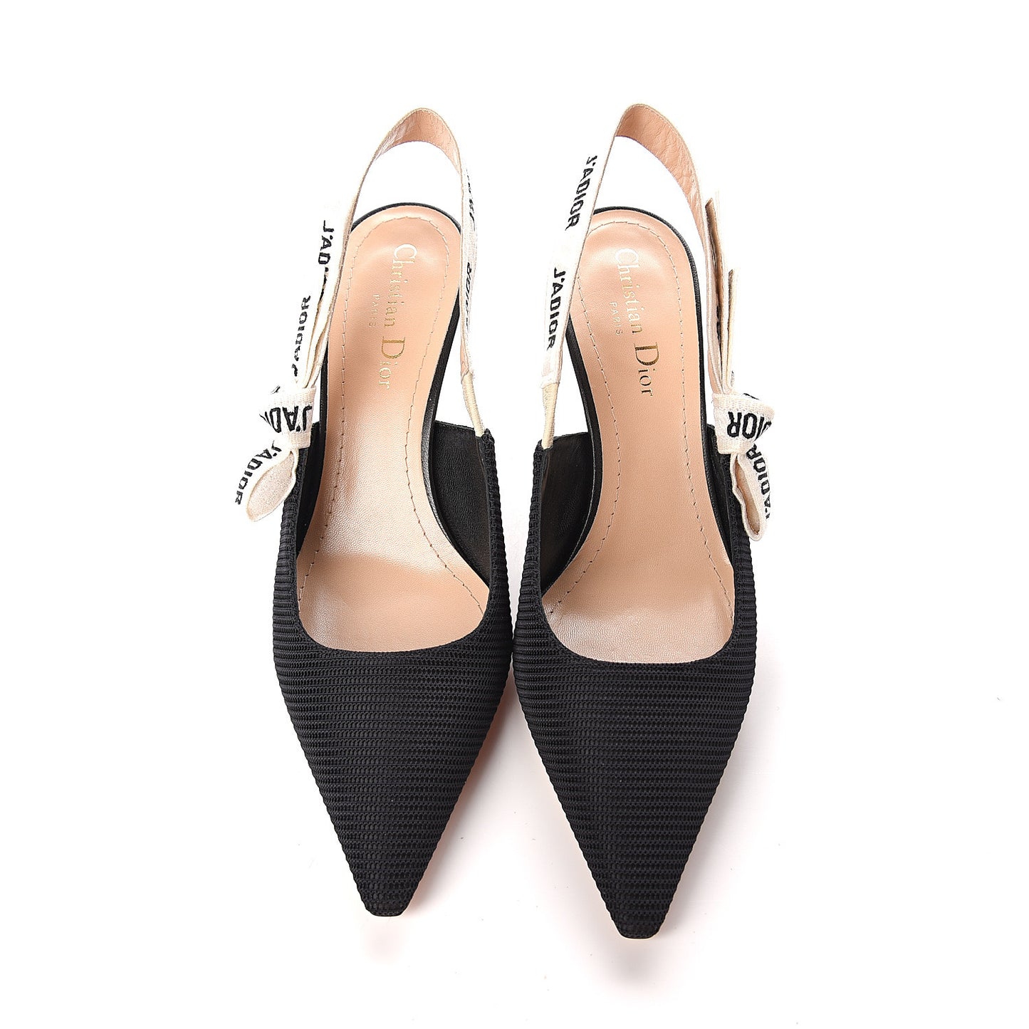 Technical Canvas Ribbon J Adior Slingback 65mm Pumps 38 Black