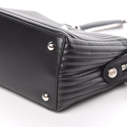 Fendi Shiny Nappa Trapuntata Small DotCom Click Chain Satchel Black 11 of 15