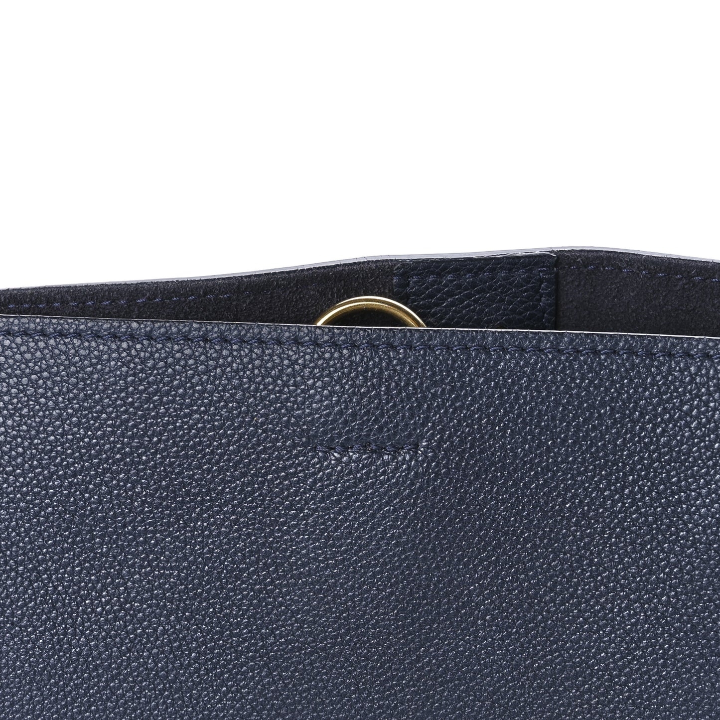 Soft Grained Calfskin Sangle Bucket Bag Navy Blue