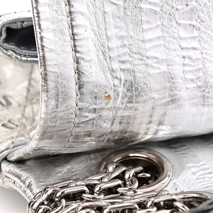 Chanel Metallic Calfskin Striped 2.55 Reissue Flap Silver 11 of 12