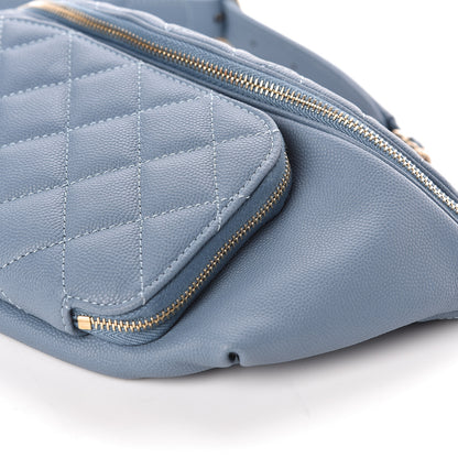 Chanel Caviar Quilted Business Affinity Waist Bag Blue 10 of 10