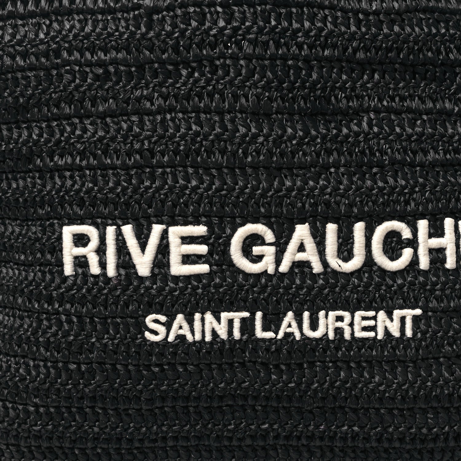 Saint Laurent Raffia Rive Gauche Tote Black 8 of 10